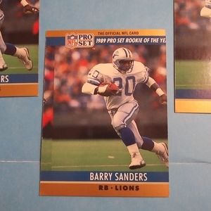 1990 Pro Set Barry Sanders 89 ROY #1- Error MisCut